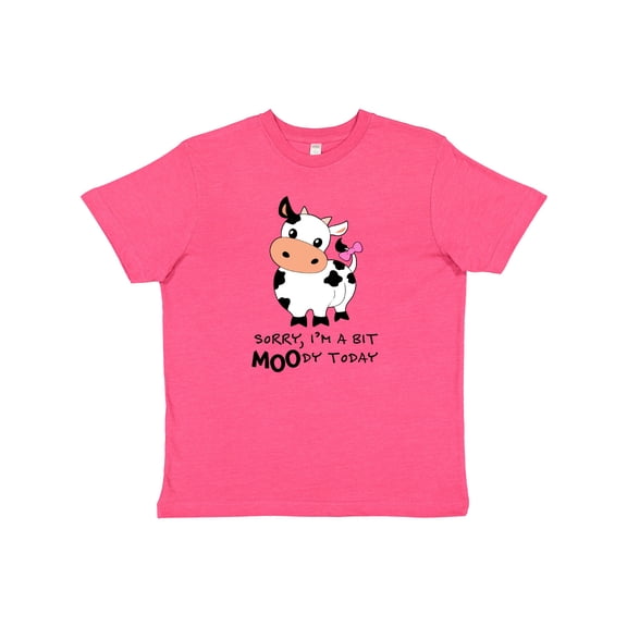 Inktastic Sorry, I'm a Bit Moody Today Cute Cow Pun Youth T-Shirt
