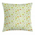 thumbnail image 1 of Woodland Throw Pillow Cushion Cover, Cartoon Pattern of Autumn Forest Elements Trees Flowers Hedgehog Bunny September, Decorative Square Accent Pillow Case, 16" X 16", Multicolor, by Ambesonne, 1 of 2