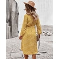 thumbnail image 3 of Floral Print Tie Waist Button Down Slit Shirt Dress for Women, 3 of 3
