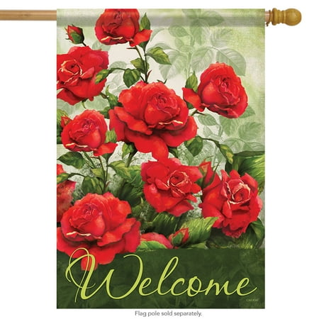 - Rose Welcome Spring Welcome House Flag Decorative Everyday Flower 28