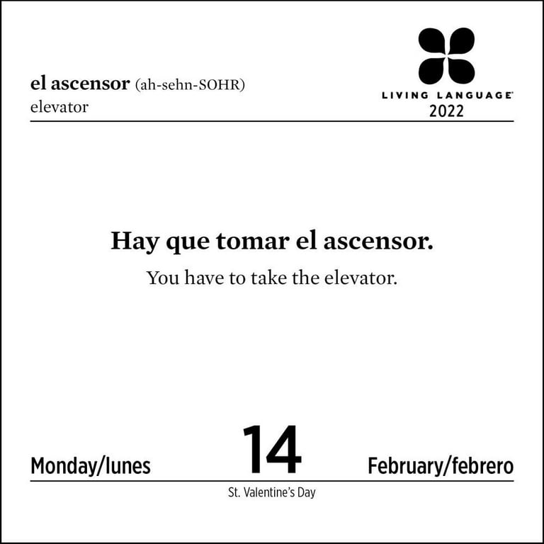 Living Language: Spanish 2022 Day-to-Day Calendar (Calendar) - Walmart.com