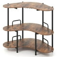 thumbnail image 1 of Costway 3-Tier Home Bar Unit with Stemware Racks & Storage Shelves with Metal Frame Brown, 1 of 10