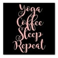 thumbnail image 1 of DistinctInk Custom Bumper Sticker - 10" x 10" Decorative Decal - Black Background - Yoga Coffee Sleep Repeat, 1 of 2