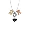 thumbnail image 2 of Delight Jewelry Silvertone Black and White Enamel Heart Multi-Colored Crystal Mom Charm Necklace, 2 of 5