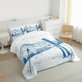 thumbnail image 3 of jejeloiu Outdoor Skiing Game Queen Comforter Set,Snowboard Ski Sports Bedding Sets,Blue White Bedding Comforter Set For Kids,Super Cozy Room Decor Reversible,3 Pieces, 3 of 8