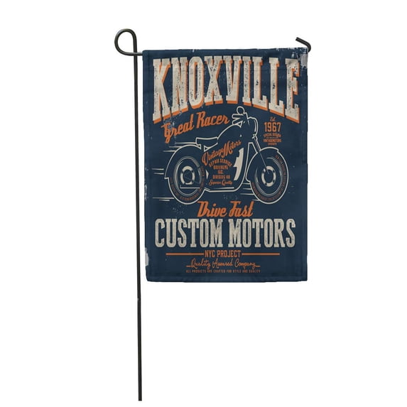 SIDONKU Motorcycle Graphics Vintage Custom Racer Tee York Retro Knoxville Garden Flag Decorative Flag House Banner 28x40 inch