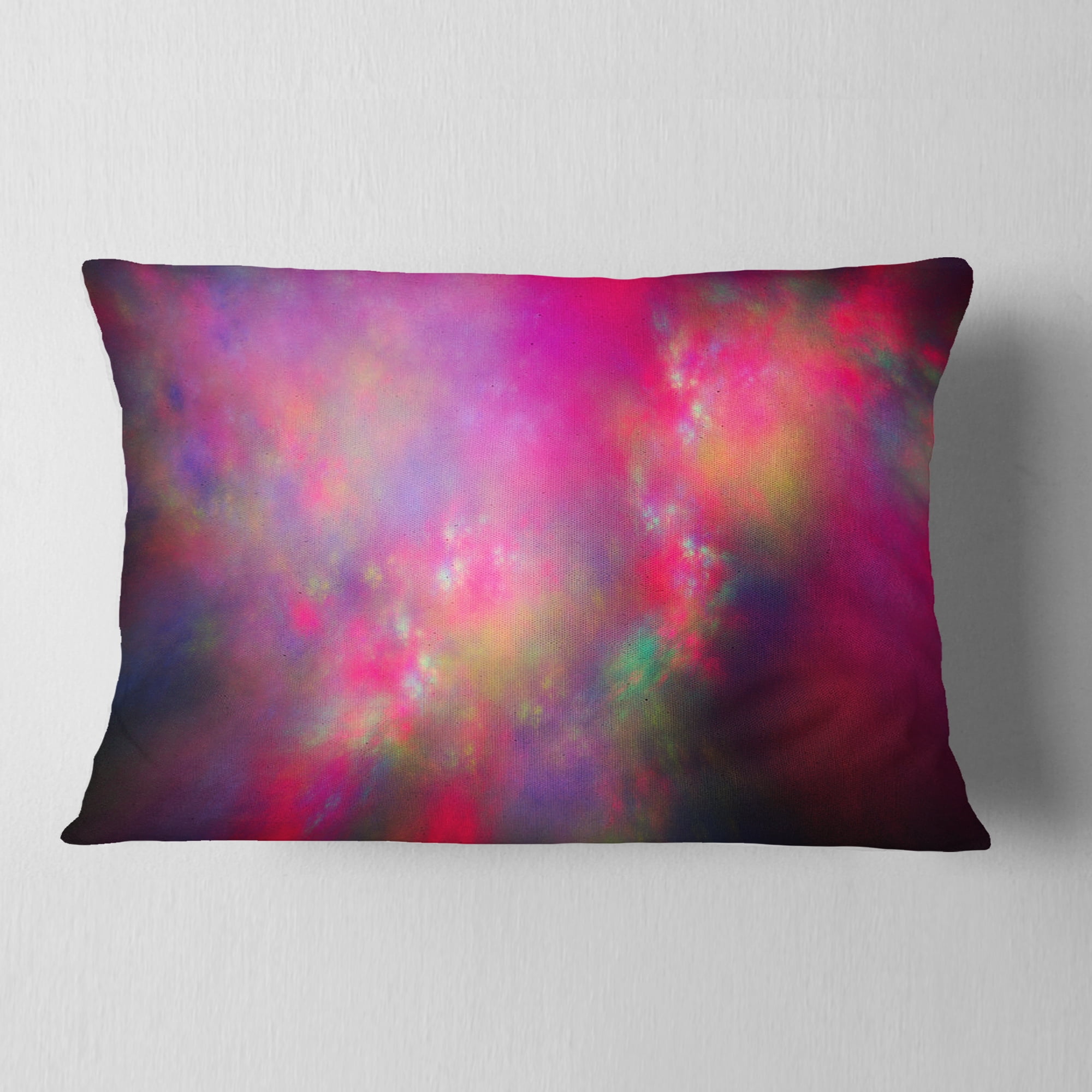 Designart Perfect Red Starry Sky - Abstract Throw Pillow - 12x20