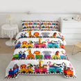 thumbnail image 2 of Homewish Elephant Zebra Giraffe Bedding Comforter Set 2pcs for Preppy Children Teens,Cartoon Train Twin Comforter Sets Microfiber,Kawaii Jungle Animal Breathable Bedding Set,Lightweight Room Decor, 2 of 8