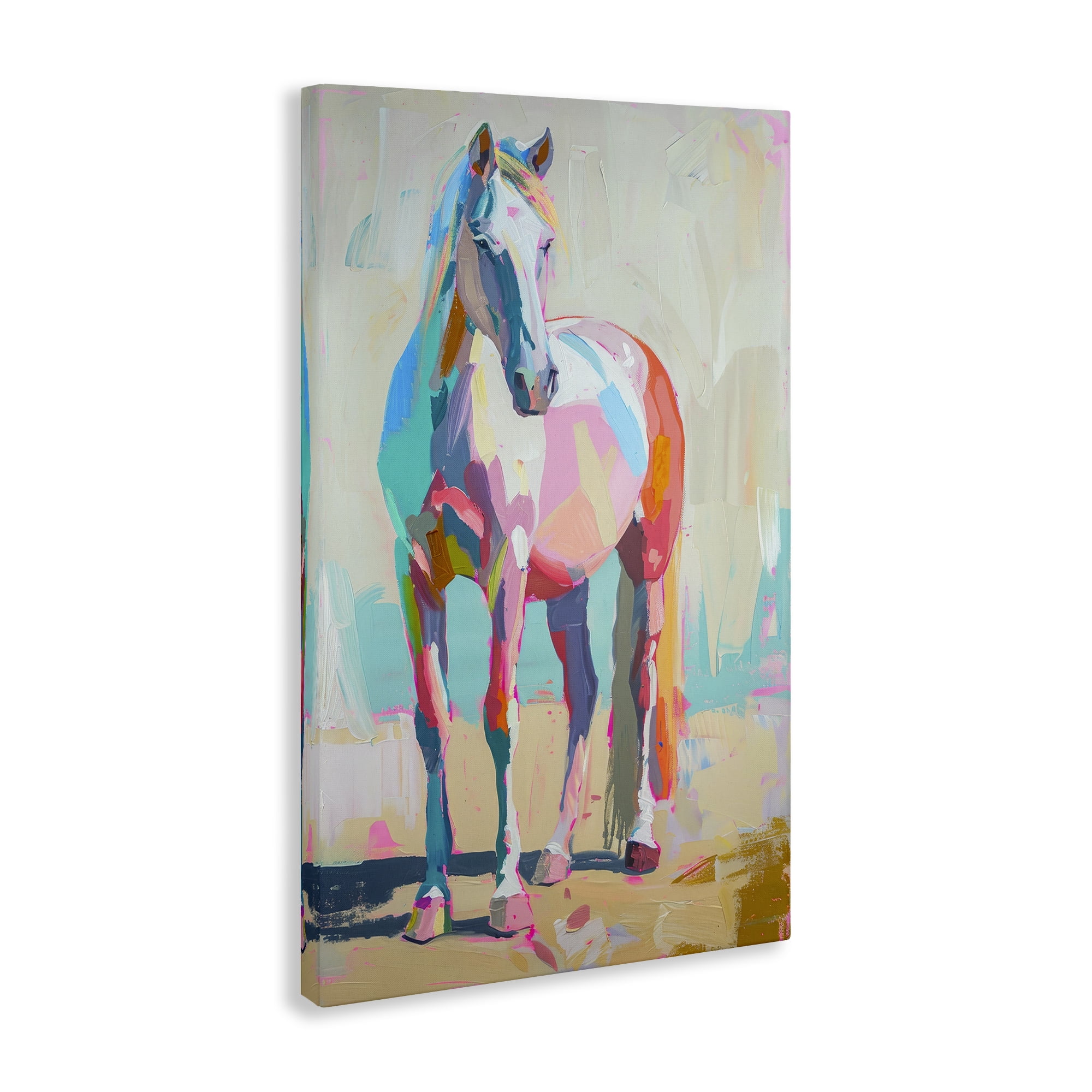 Stupell Industries Pastel Hued Horse Animals Painting Wrapped Canvas Art Print Wall Art, 20 x 30