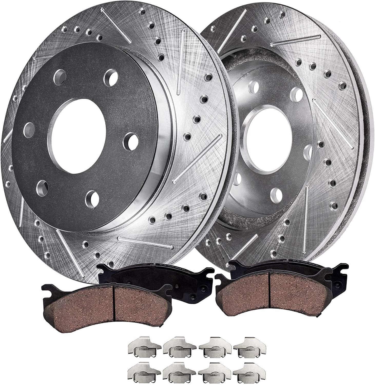 Front and Rear Set Premium Performance Drilled /& Slotted Disc Brake Rotors