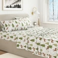 thumbnail image 4 of Great Bay Home 4-Piece 100% Turkish Cotton Flannel Sheet Set, California King, Deer, Trees, & Snow, 4 of 6