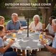 thumbnail image 3 of Round Outdoor Tablecloth with Umbrella Hole and Zipper, Grey Starfish Coastal Tablecloth with Elastic Waterproof, Nautical Summer Ocean Abstract Art Patio Table Covers for 45" - 54" Pool Tables, 3 of 9
