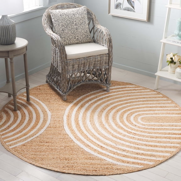 Safavieh Natural Fiber Dzemilja Casual Jute Rug. 6' x 6' - Natural/Ivory - Runner/Square