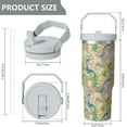 thumbnail image 4 of 30oz Handheld Travel Tumbler with Handle – Double Wall Stainless Steel Insulated Cup, Flip Straw Lid, Leak-Proof & BPA-Free for Hot and Cold Drinks – Durable Coffee & Juice Mug Pink, 4 of 7