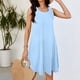 thumbnail image 3 of Vestido informal de verano sin mangas de algodón de color puro para mujer, 3 of 5