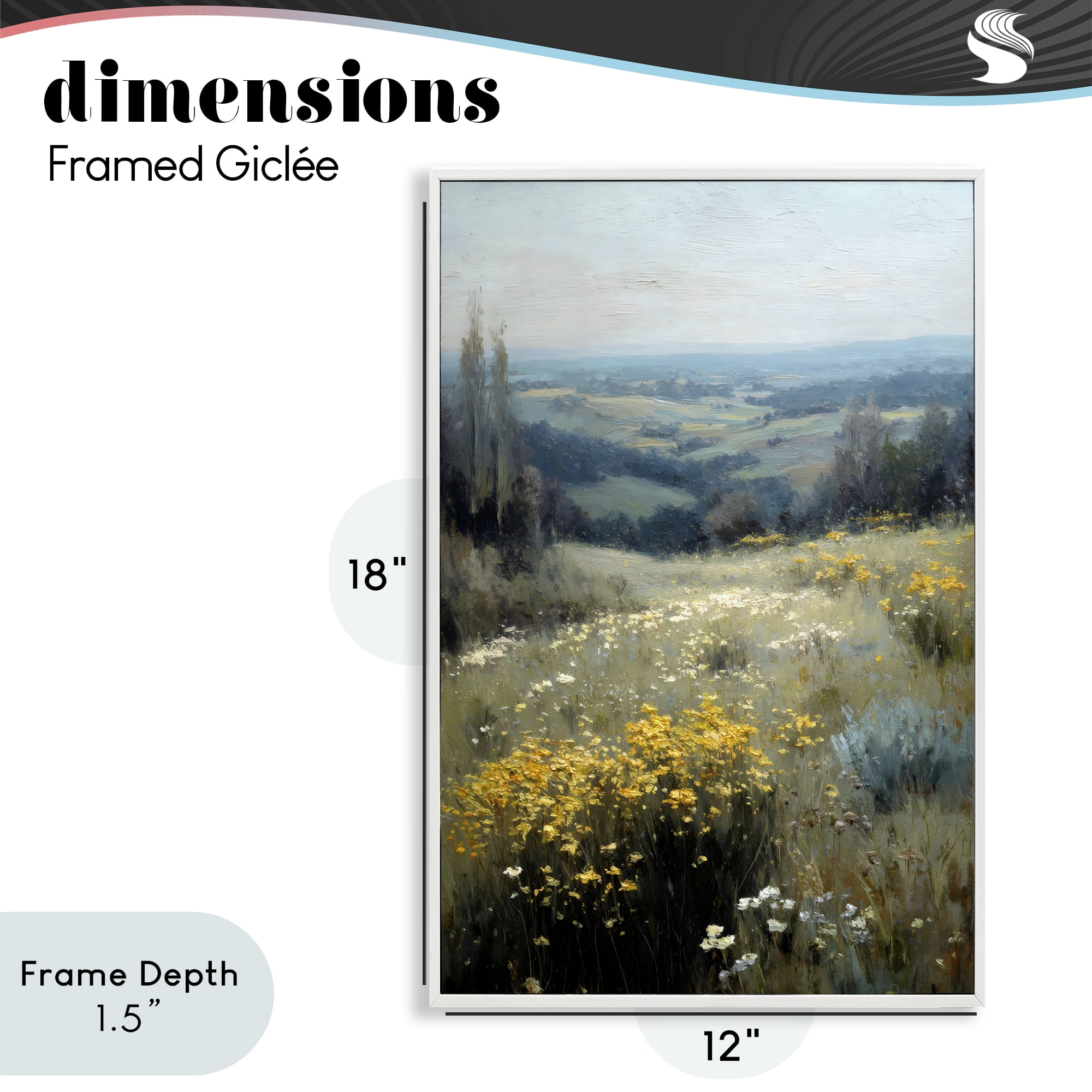 Stupell Industries Sporadic Meadow Flowers White Framed Giclee Art, design by Petal Prints Design