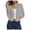 Grey, variant on LNGOOR Women‘s Casual Cropped Knitted Cardigan 3/4 Sleeve Lightweight Open Front Sweater Blouse Ladies Fall Spring Outwear Mint Green