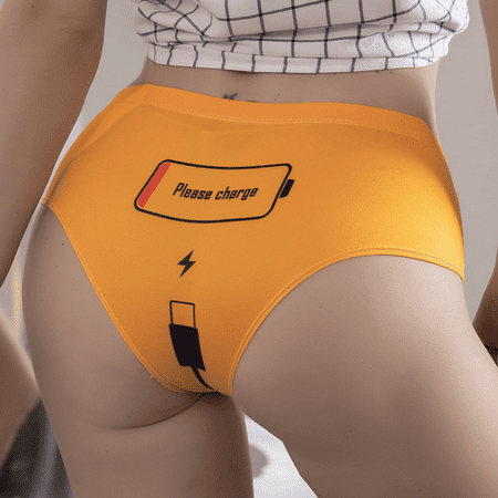 Fulorrnie Underwear for Women Plus Size Cheeky Breathable Seamless Panty Funny Cute High Cut Comfort Panties Orange S