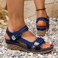 thumbnail image 4 of Rokment Orthopedic Wedges Walking Sandals for Women 2026 Summer Comfortable Leather Open Toe Platform Chunky High Heels Work Dress Sandals Adjustable A Size 6, 4 of 7
