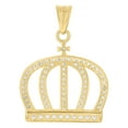 thumbnail image 2 of 10k Yellow Gold Mens Cubic-Zirconia Crown Fashion Charm Pendant, 2 of 3