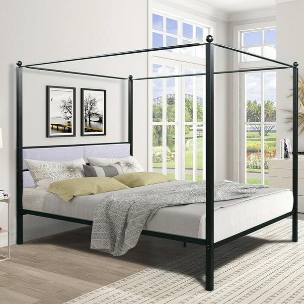 Modern Metal Canopy Bed Frame, Heavy Duty Metal Bed Frame Uk