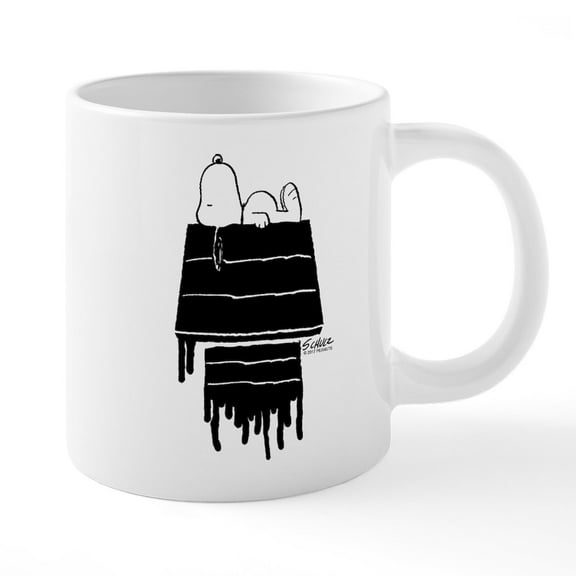 CafePress - Snoopy Black And White - 20 Oz White Ceramic Mega Mug