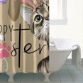 thumbnail image 4 of Happy Easter Shower Curtain, Easter Cat Bunny Shower Curtains for Bathroom, Spring Easter Eggs Home Decor Waterproof Fabric with Hooks 72x72 Inch, 4 of 4