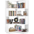 thumbnail image 3 of Homieasy 5-Tier Corner Bookshelf, Freestanding L-Shaped Etagere Bookcase with Safety Baffle, Multi-Purpose Display Shelf Stand for Home Office, Living Room, Bedroom, Kitchen,White, 3 of 7