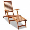 thumbnail image 5 of vidaXL Patio Deck Chair with Footrest Gray Wash Solid Acacia Wood, 5 of 17