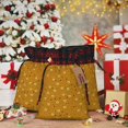 thumbnail image 6 of Rocae Honey Bee Gnomes Print Christmas Drawstring Linen Gift Bag with Drawstrings Treat Bag Goody Present Bags for Christmas Party Favor, 6 of 8