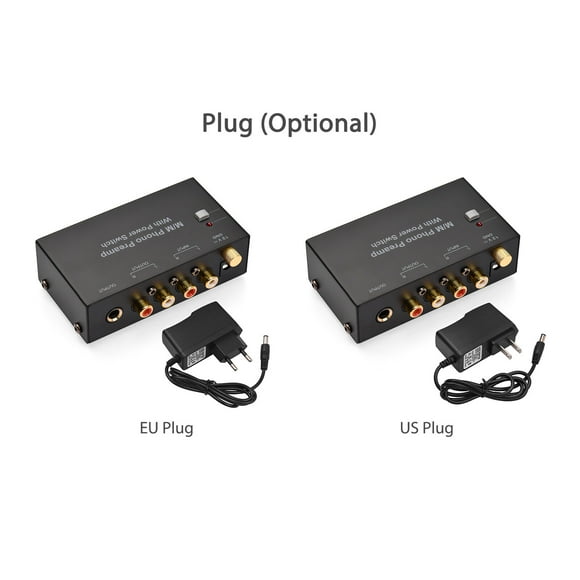 Preamp M/M Phono Preamp with Power Switch Ultra-compact Phono Preamplifier Turntable Preamp with 1/4-inch TRS Interface