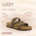 thumbnail image 5 of Cushionaire Lizzy Cork Footbed Womens Sandals - Comfortable Braided Summer Slip On Slide Sandals for Women 2025, 5 of 15