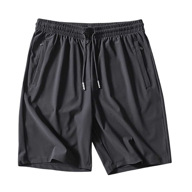 MKLEKYY Pantalones Cortos Casuales de Verano para Mujer, de Seda de Hielo, Holgados, de Largo Medio, para Entrenamiento, Cómodos, con Cintura Elástica y Cordón, de Color Puro y Básico.