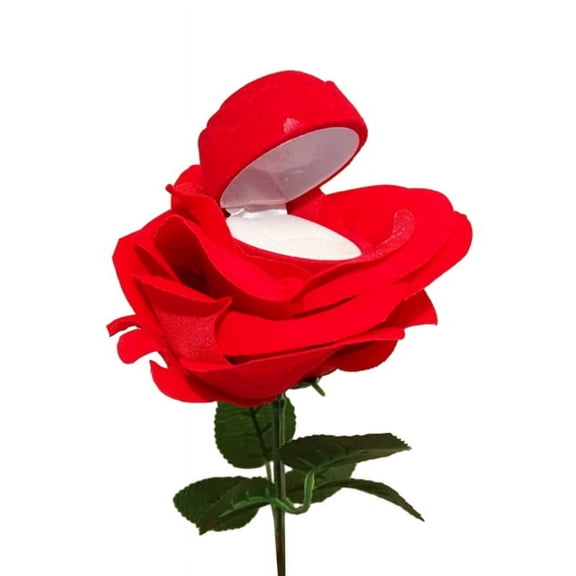 XISAOK Unique Rose Ring Display Box Proposal Ring Holder Floral Engagement Ring Box