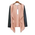 thumbnail image 1 of Veste à Manches Longues en Cuir PU Irrégulier pour Femmes Automne Manteau Court Slim, 1 of 8