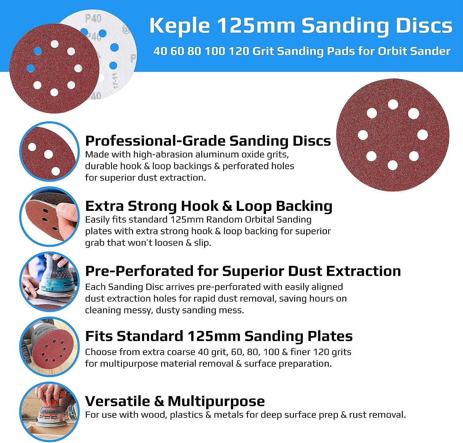 125mm top sanding pads