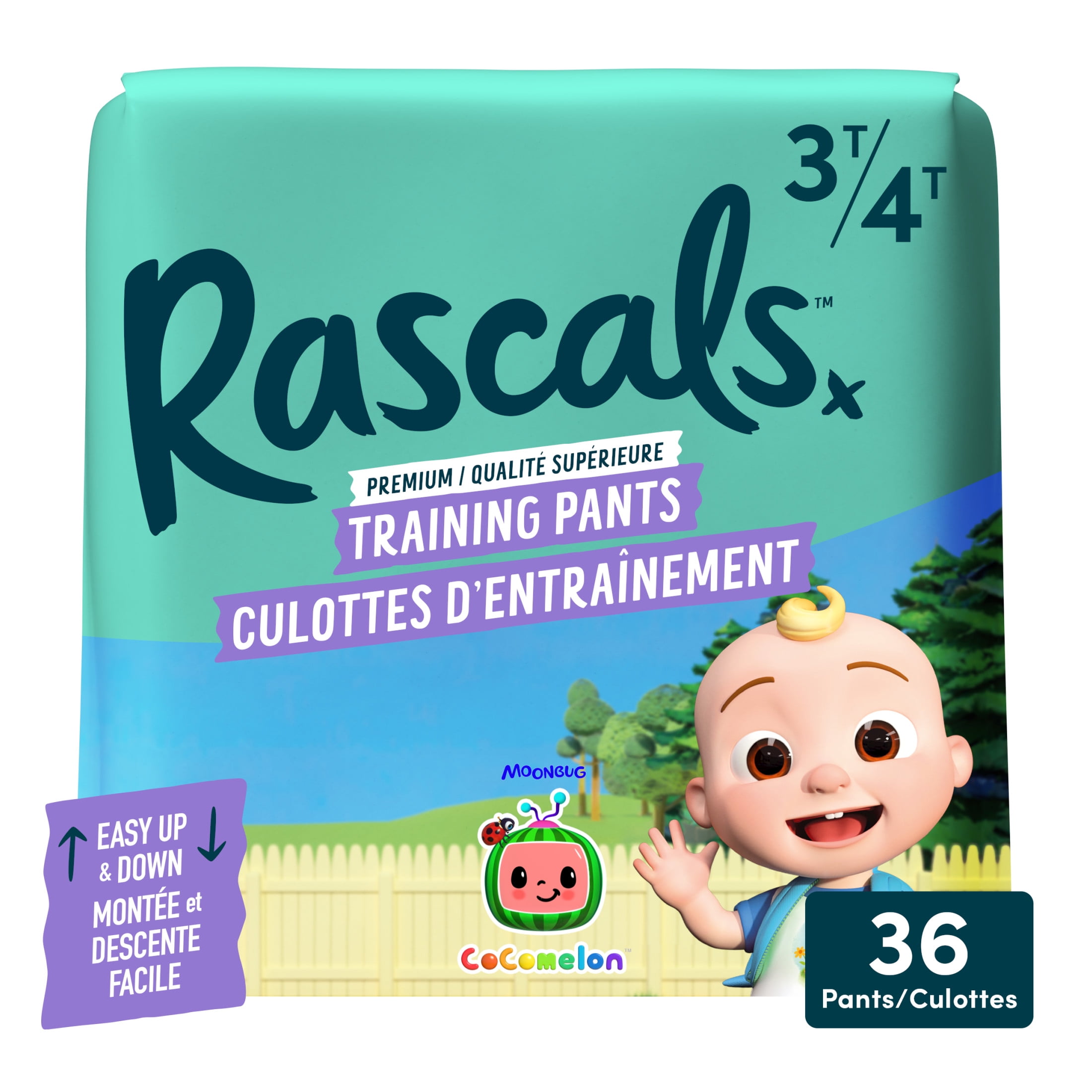 Rascals Premium CoComelon Training Pants, Unisex, Sizes 3T-5T, 32-36 count