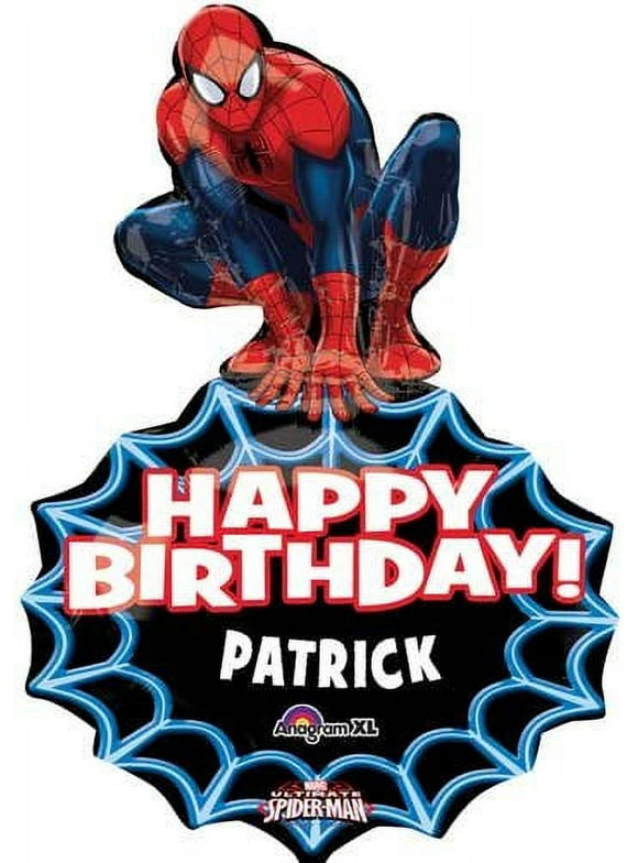 33" Spiderman Birthday Personalized Shape Balloon