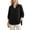 Black, variant on Otntypg Women's Ruffle Trim V Neck Blouse Casual Puff 3/4 Length Sleeve Loose Fit Cotton and Linen T-Shirt Dressy Business Casual Work Office Tops Orange XXL