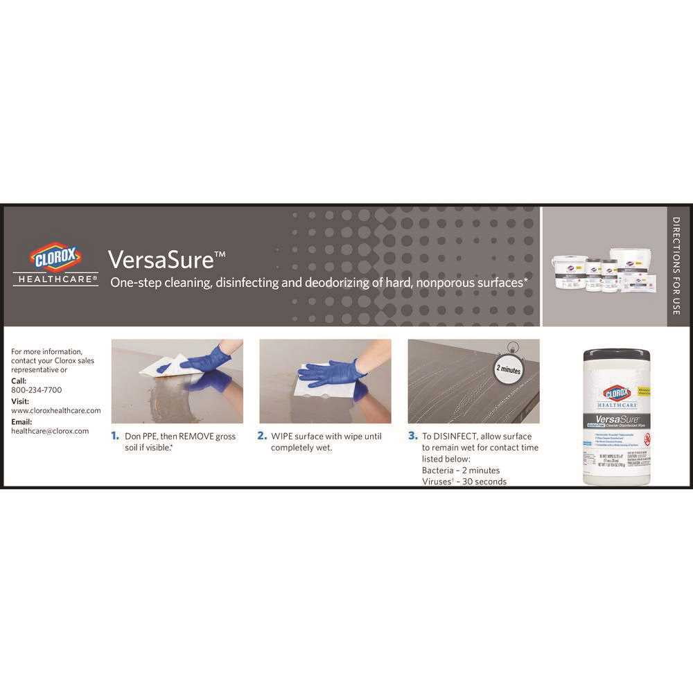 VersaSure 6 in. x 5 in. 1-Ply Cleaner Disinfectant Wipes - Fragranced White