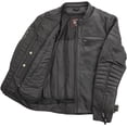 thumbnail image 4 of First Mfg Co - Commuter - Men's Motorcycle Biker Riding Black Leather Jacket - Extra Large - Action Back Armor Pockets Gussets Thermal Liner Vented, 4 of 5