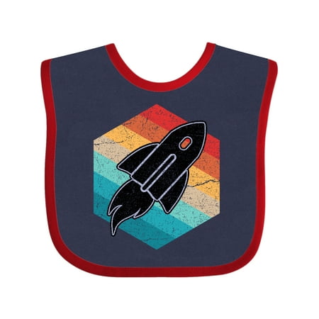 

Inktastic Rocket Ship Retro Space Gift Baby Boy or Baby Girl Bib