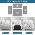 thumbnail image 6 of FUIALDOLG White Marble Cracks Pattern Recliner Slipcovers 4-Pieces Lazyboy Covers Couch Chair Cover Non Slip Reclining with Storage Pockets Furniture Protector for Living Room, 6 of 7