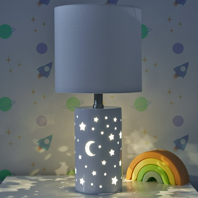 Your Zone Nightlight Table Lamp with White Shade, 8.5