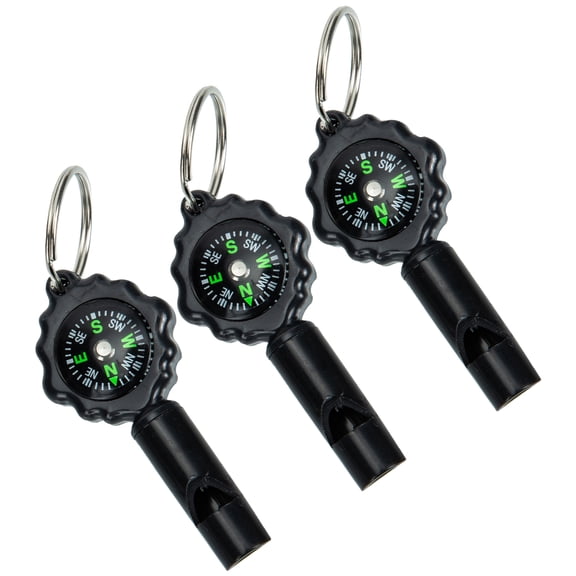 GETAJGHSD Survival Whistle with Compass, ABS Outdoor Emergency Gear, 3 Pieces for Camping Hiking