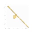 thumbnail image 2 of 14k Yellow Gold Dangle Heart 14inch Bracelet, 2 of 2