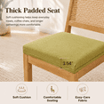 thumbnail image 4 of Dining Chairs Set of 2, Modern Farmhouse Kitchen Chairs with Cane Back, LEGAHOME Upholstered Dining Room Chairs, Wood Side Chair for Kitchen Dining Room, Olive Green, 4 of 9