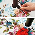 thumbnail image 3 of Round Outdoor Tablecloth with Umbrella Hole and Zipper, Patio Table Cloth with Umbrella Hole Round, Fabric Waterproof Tablecloth for Spring/Summer/Party/Picnic, 60" x 60", Flowers and Birds, 3 of 6