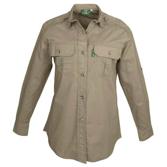 TAG Safari Trail Shirt for Women - L-Sleeve (Khaki, X-Small)