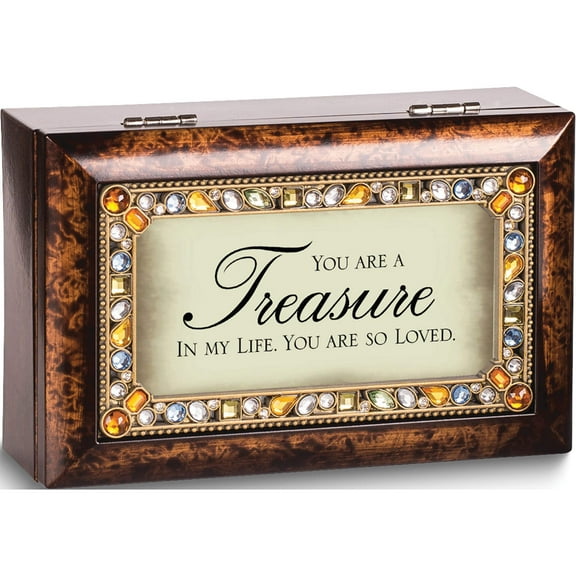 Fashion You Are A Treasure Jeweled Amber Petite Music Box (6 X 3.75) Made In China gm14474